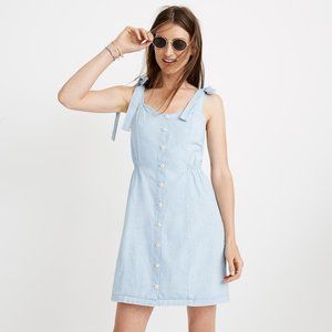 Madewell Denim Tie-Strap Button-Front Sundress in